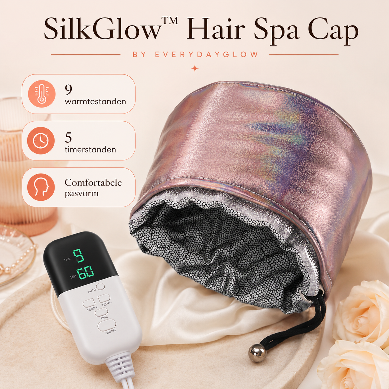 SilkGlow™ Hair Spa Cap | voor zachter, glanzender haar zonder kappersafspraak