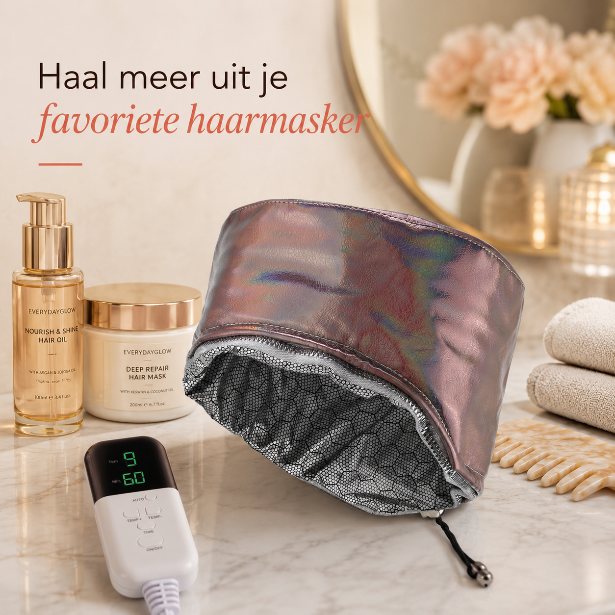 SilkGlow™ Hair Spa Cap | voor zachter, glanzender haar zonder kappersafspraak
