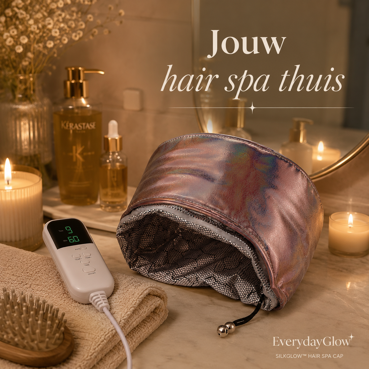 SilkGlow™ Hair Spa Cap | voor zachter, glanzender haar zonder kappersafspraak