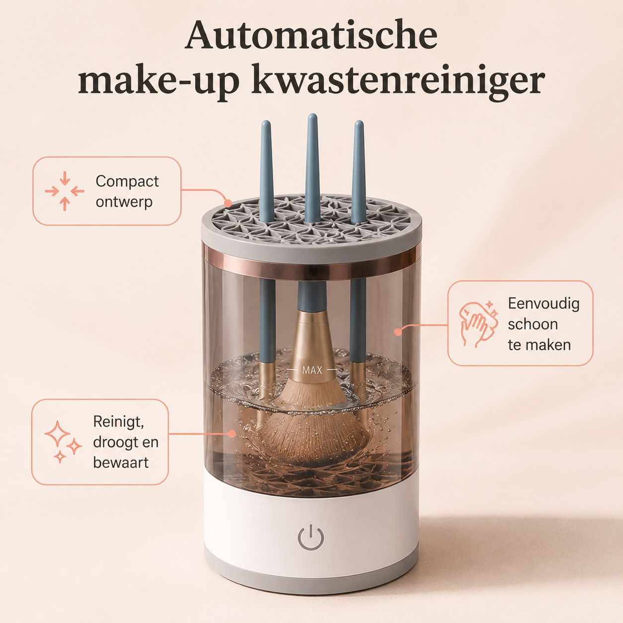 GlowSpin™ Brush Cleaner – eindelijk schone make-upborstels zonder gedoe of schuldgevoel