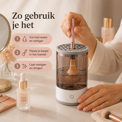 GlowSpin™ Brush Cleaner – eindelijk schone make-upborstels zonder gedoe of schuldgevoel