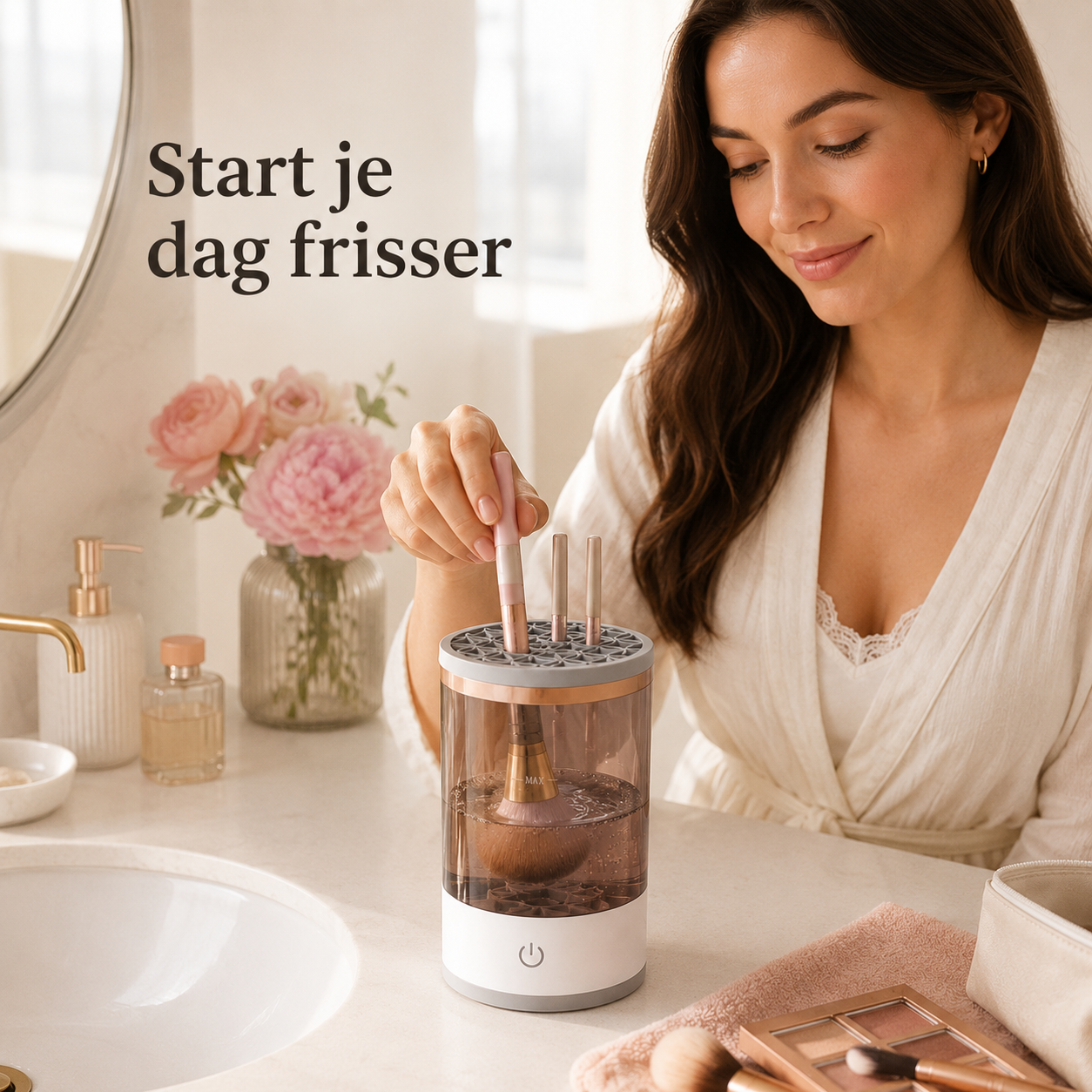 GlowSpin™ Brush Cleaner – eindelijk schone make-upborstels zonder gedoe of schuldgevoel